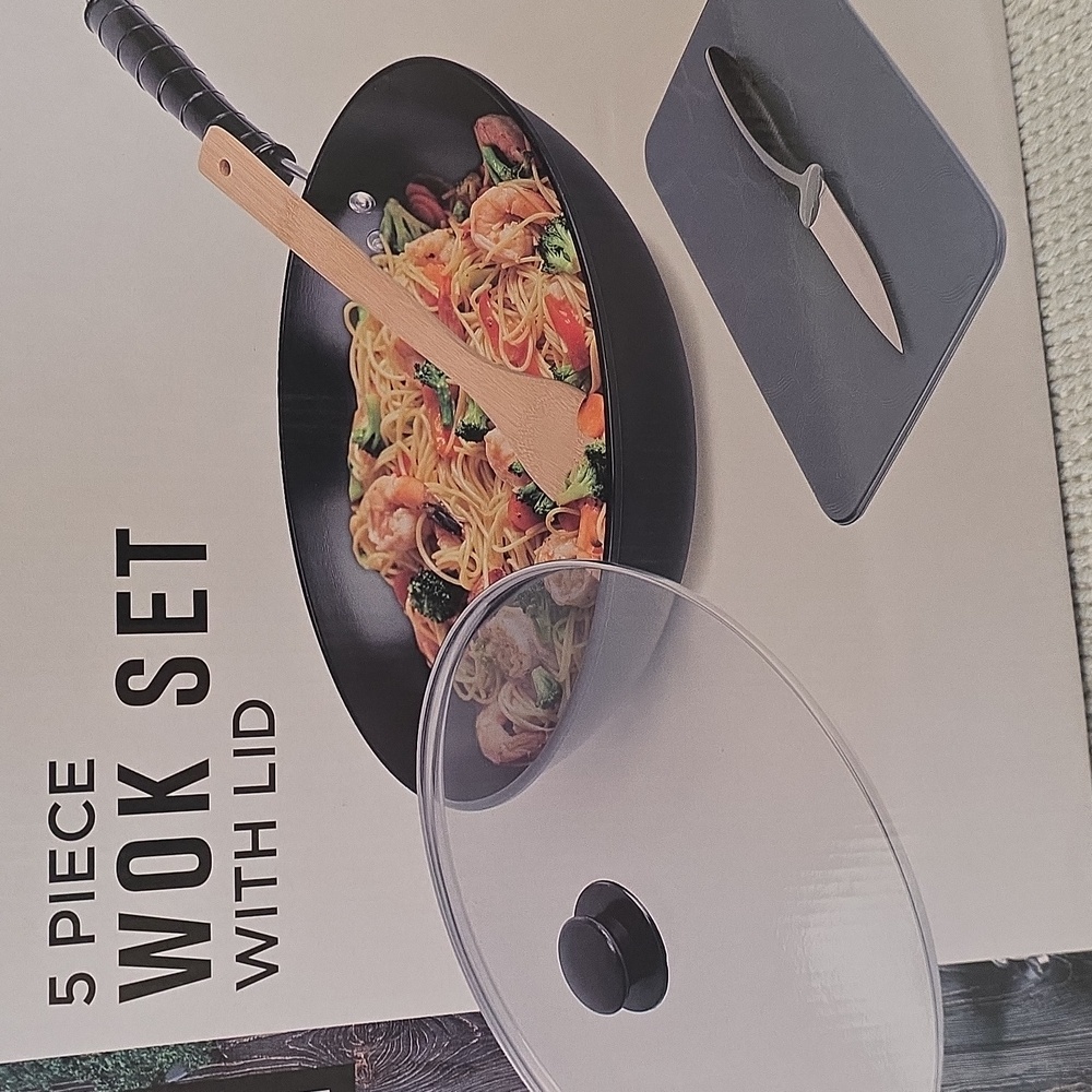 Prime Cuisine 5 Pc. Wok Set With Lid